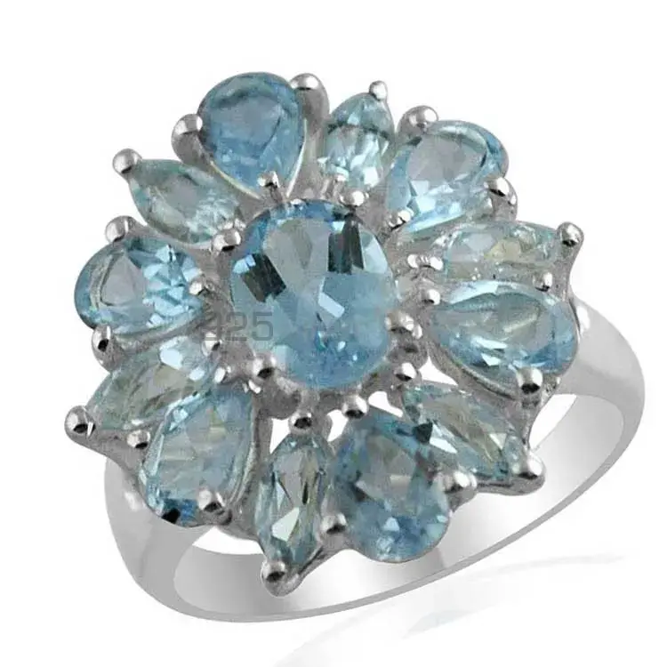 925 Sterling Silver Rings In Blue Topaz Gemstone Jewelry 925SR1416_1
