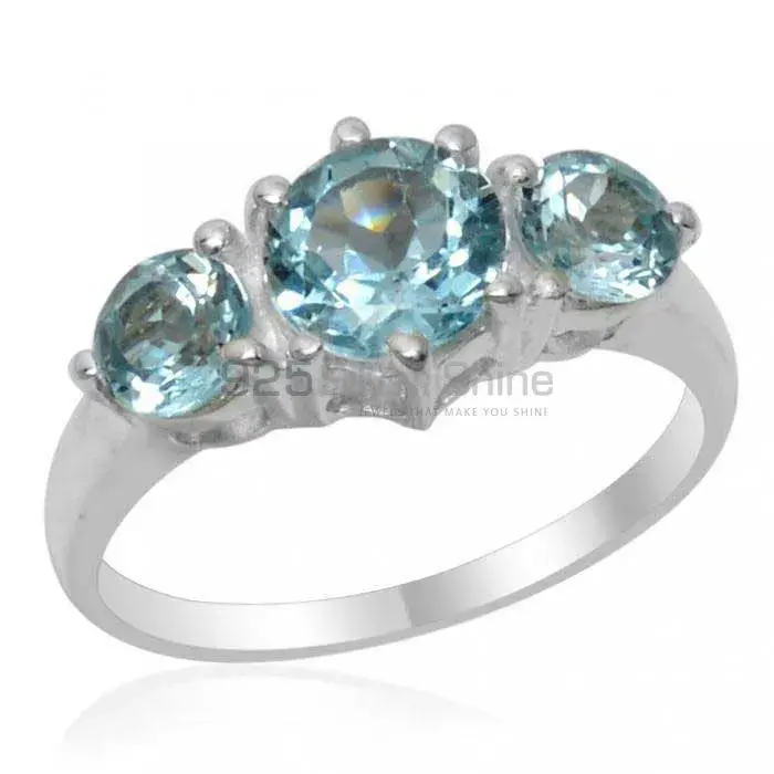 925 Sterling Silver Rings In Blue Topaz Gemstone Jewelry 925SR1811_0
