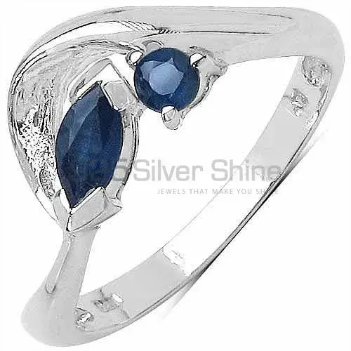 Inexpensive 925 Sterling Silver Rings In Dyed Blue Sapphire Gemstone Jewelry 925SR3245