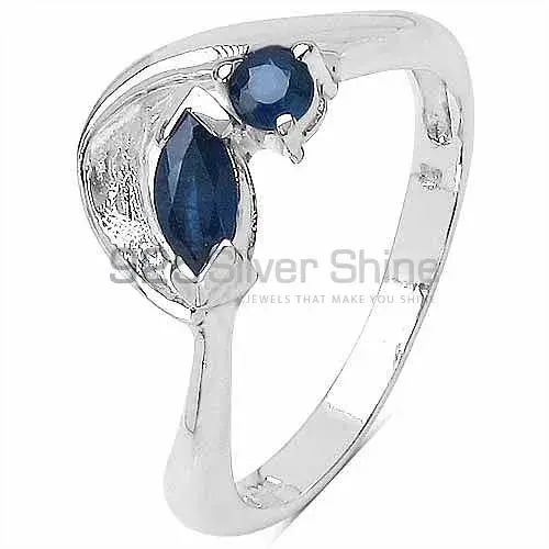 Inexpensive 925 Sterling Silver Rings In Dyed Blue Sapphire Gemstone Jewelry 925SR3245_1