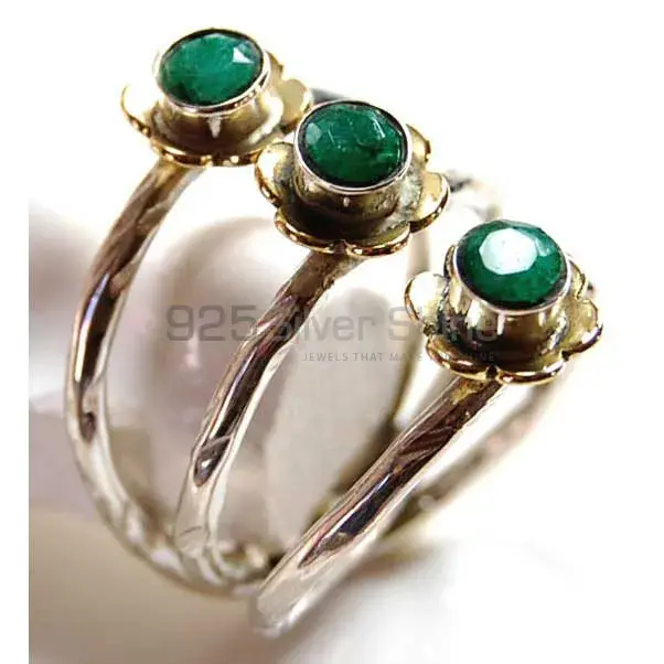 925 Sterling Silver Rings In Dyed Emerald Gemstone Jewelry 925SR3718