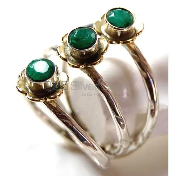 Inexpensive 925 Sterling Silver Rings In Dyed Emerald Gemstone Jewelry 925SR3718_0