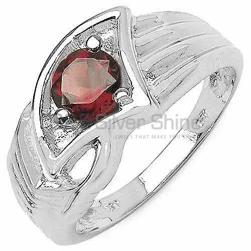 Handmade Sterling Silver Garnet Cut Stone Rings 925SR3151