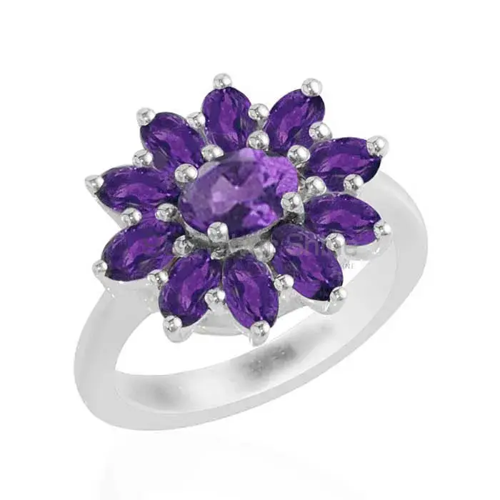 Inexpensive 925 Sterling Silver Rings Wholesaler In Amethyst Gemstone Jewelry 925SR1742