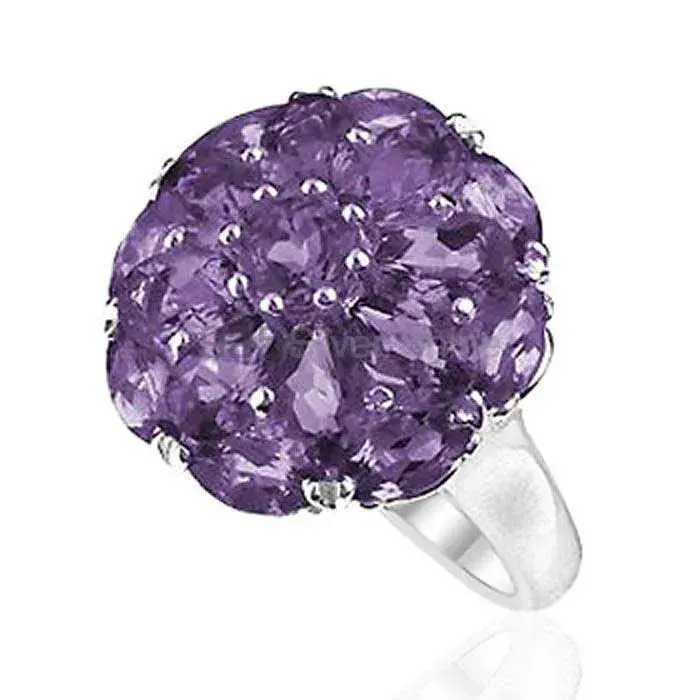 Inexpensive 925 Sterling Silver Rings Wholesaler In Amethyst Gemstone Jewelry 925SR2046