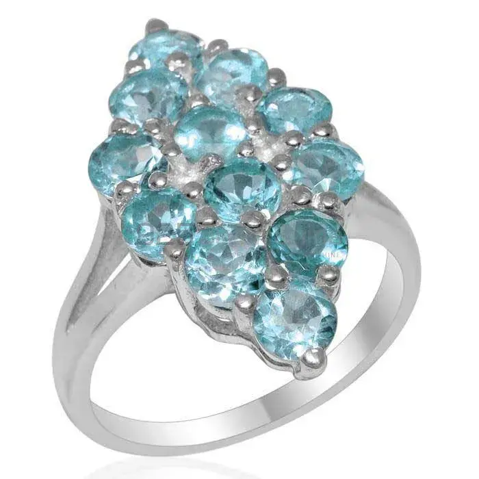 Inexpensive 925 Sterling Silver Rings Wholesaler In Blue Topaz Gemstone Jewelry 925SR1967