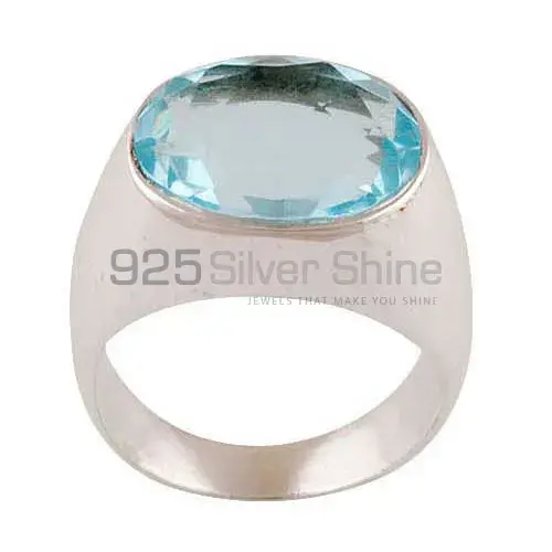 Inexpensive 925 Sterling Silver Rings Wholesaler In Blue Topaz Gemstone Jewelry 925SR3413