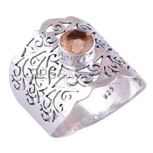 Filigree Design Sterling Silver Citrine Rings 925SR4080