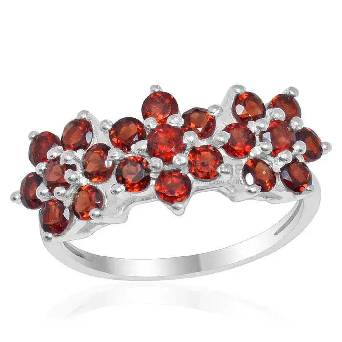 Inexpensive 925 Sterling Silver Rings Wholesaler In Garnet Gemstone Jewelry 925SR1663
