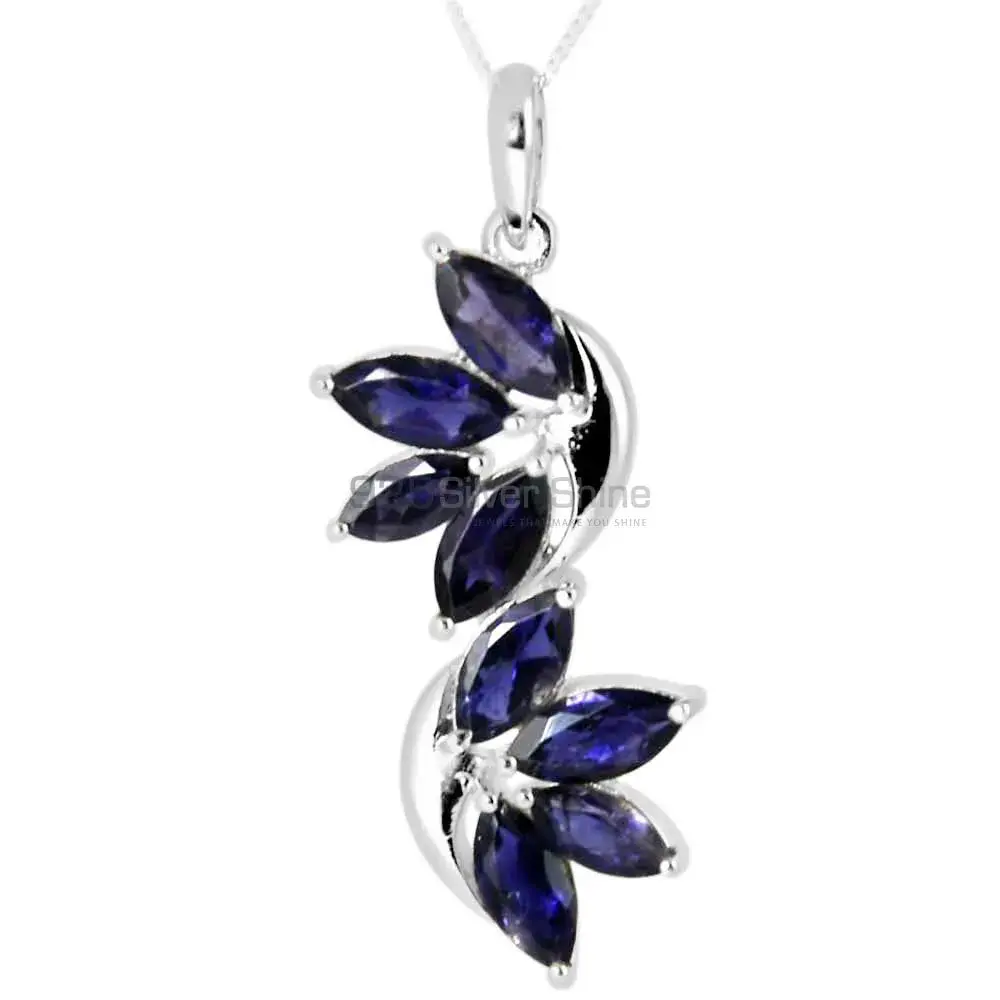 Iolite Gemstone Handmade Pendants In 925 Sterling Silver Jewelry 925SP241-1