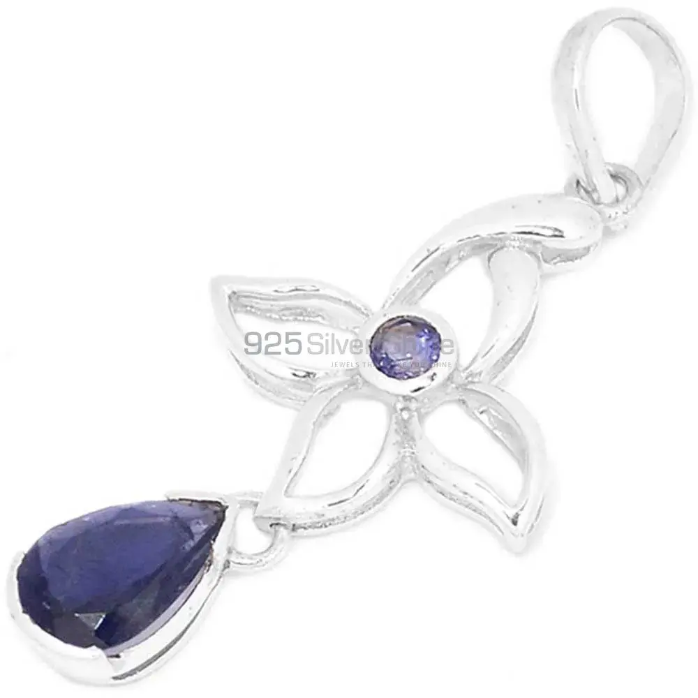 Iolite Gemstone Pendants Suppliers In 925 Fine Silver Jewelry 925SP273-4_0