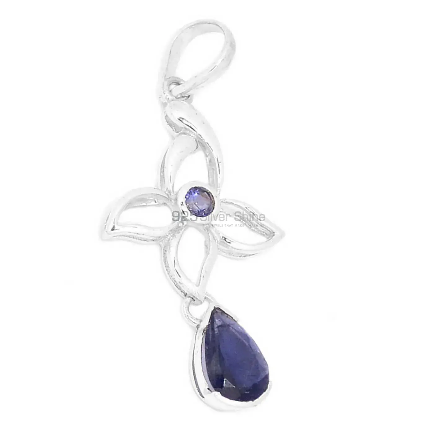 Iolite Gemstone Pendants Suppliers In 925 Fine Silver Jewelry 925SP273-4_1