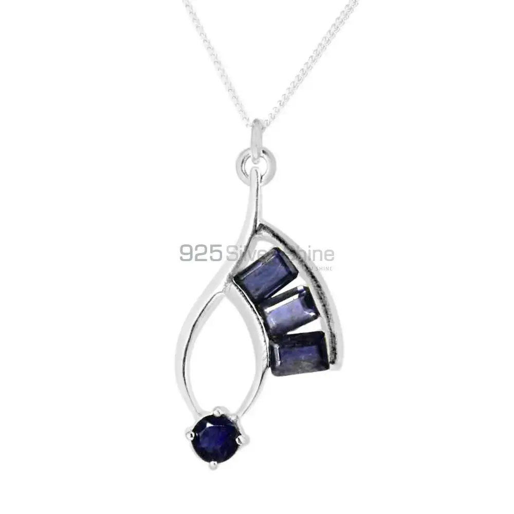 Iolite Gemstone Pendants Wholesaler In Fine Sterling Silver Jewelry 925SP216-6