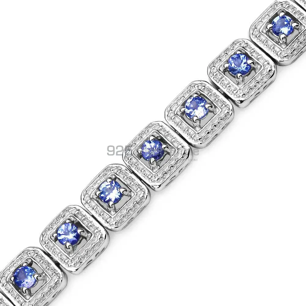 Iolite Semi Precious Cut Stone Tennis Bracelets In Fine Sterling Silver Jewelry 925SB164_1