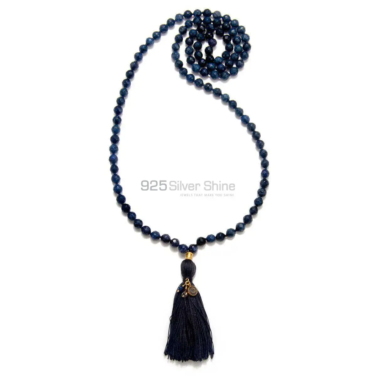 Japa Mala Sodalite Gemstone Spiritual Necklace 925MBC125
