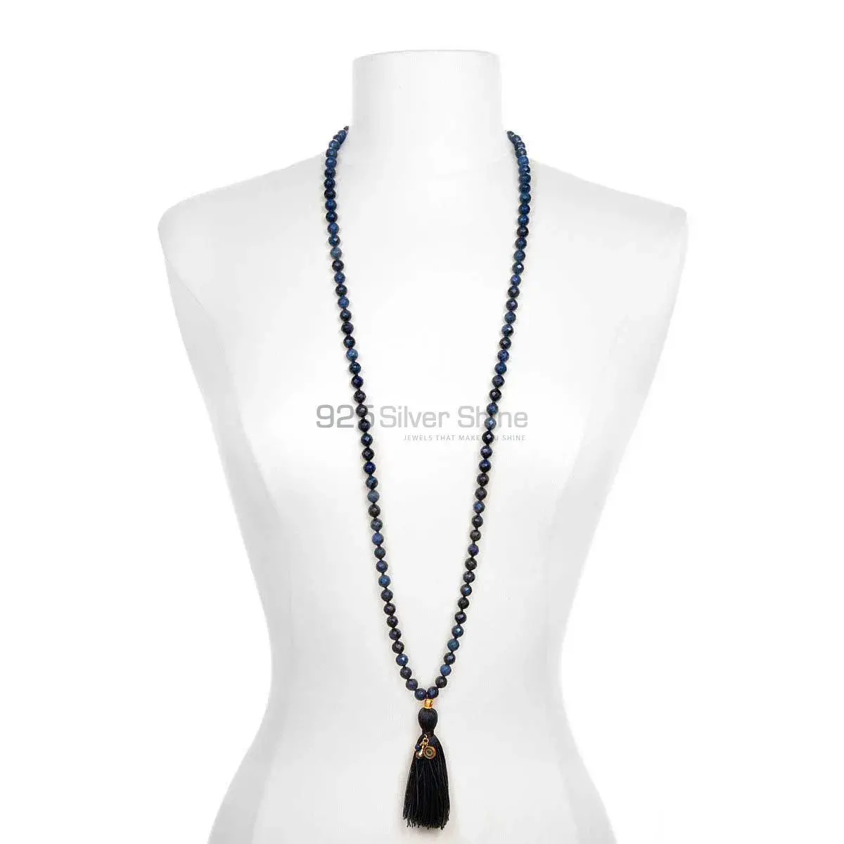 Japa Mala Sodalite Gemstone Spiritual Necklace 925MBC125_1