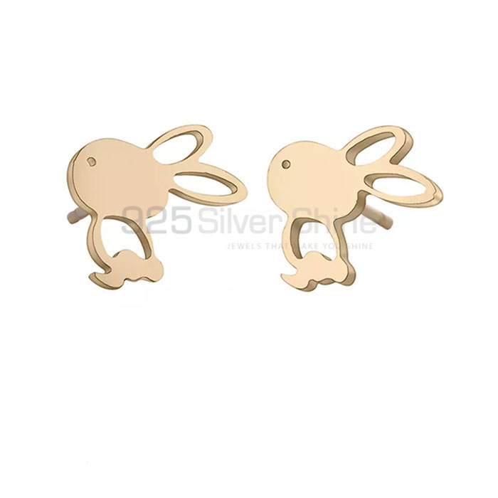 Joyful Bunny Earring, Animal Minimalist Earring In 925 Sterling Silver AME79