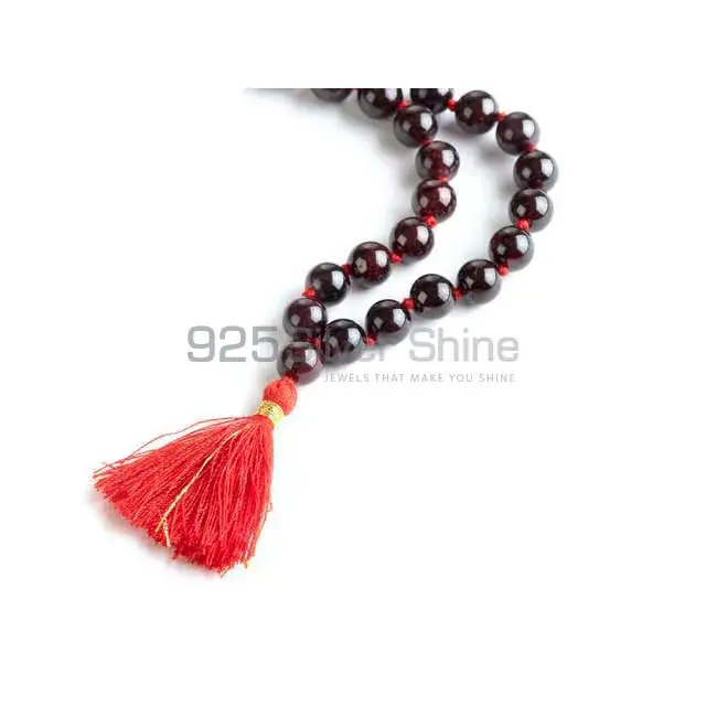Knot Tassel Mala Garnet Gemstone Beads Necklace 925MBC107_1