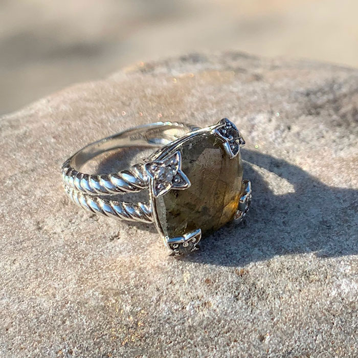 Labradorite Cushion Gemstone Ring In 925 Sterling Silver SSR223-1_1