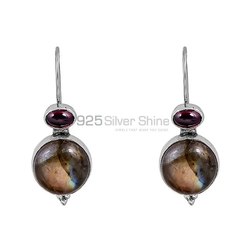 Labradorite-Garnet Gemstone Earring In 925 Sterling Silver Jewelry 925SE110