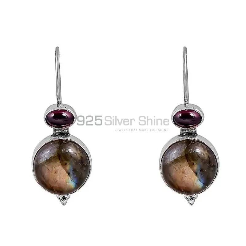 Labradorite-Garnet Gemstone Earring In 925 Sterling Silver Jewelry 925SE110_0