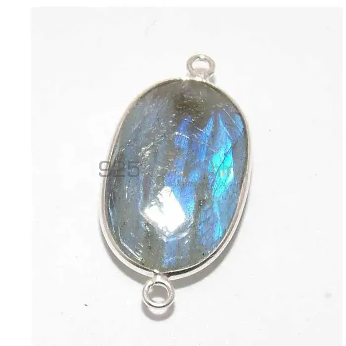 Labradorite Oval Gemstone Double Bail Bezel Sterling Silver Gemstone Connector 925GC229_3