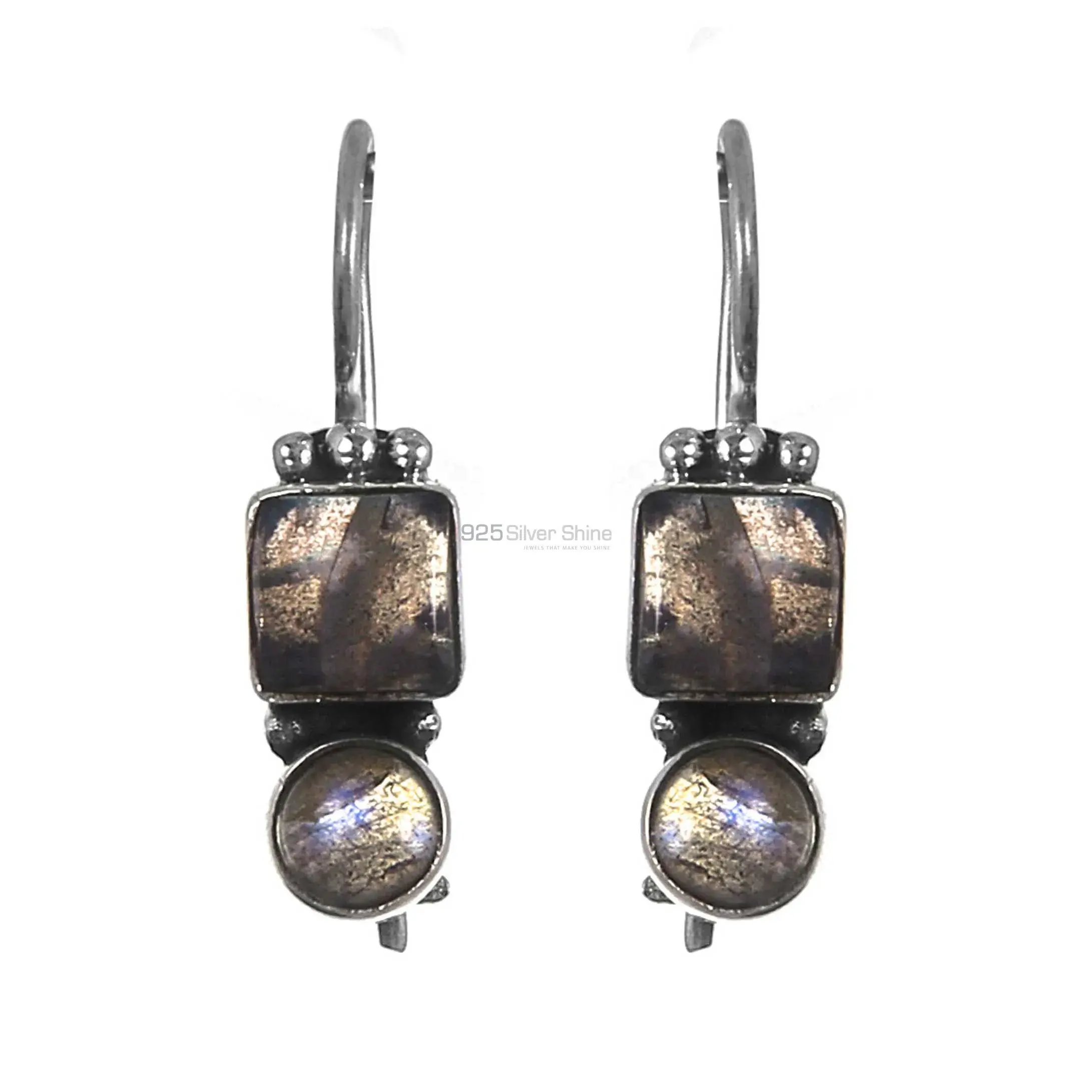 Labradorite Stone Earrings In Solid 925 Silver Jewelry 925SE218