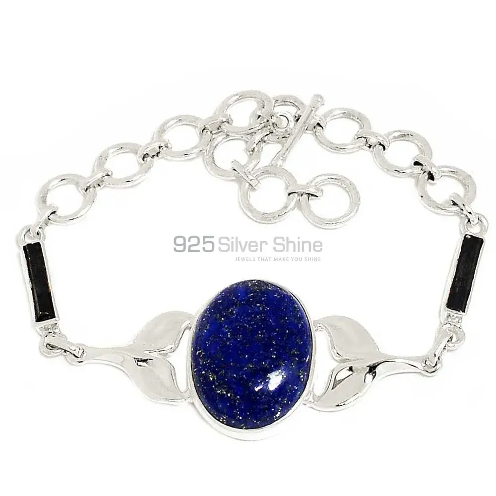 Lapis Best Price Gemstone Handmade Bracelets In Solid Sterling Silver Jewelry 925SB297-3
