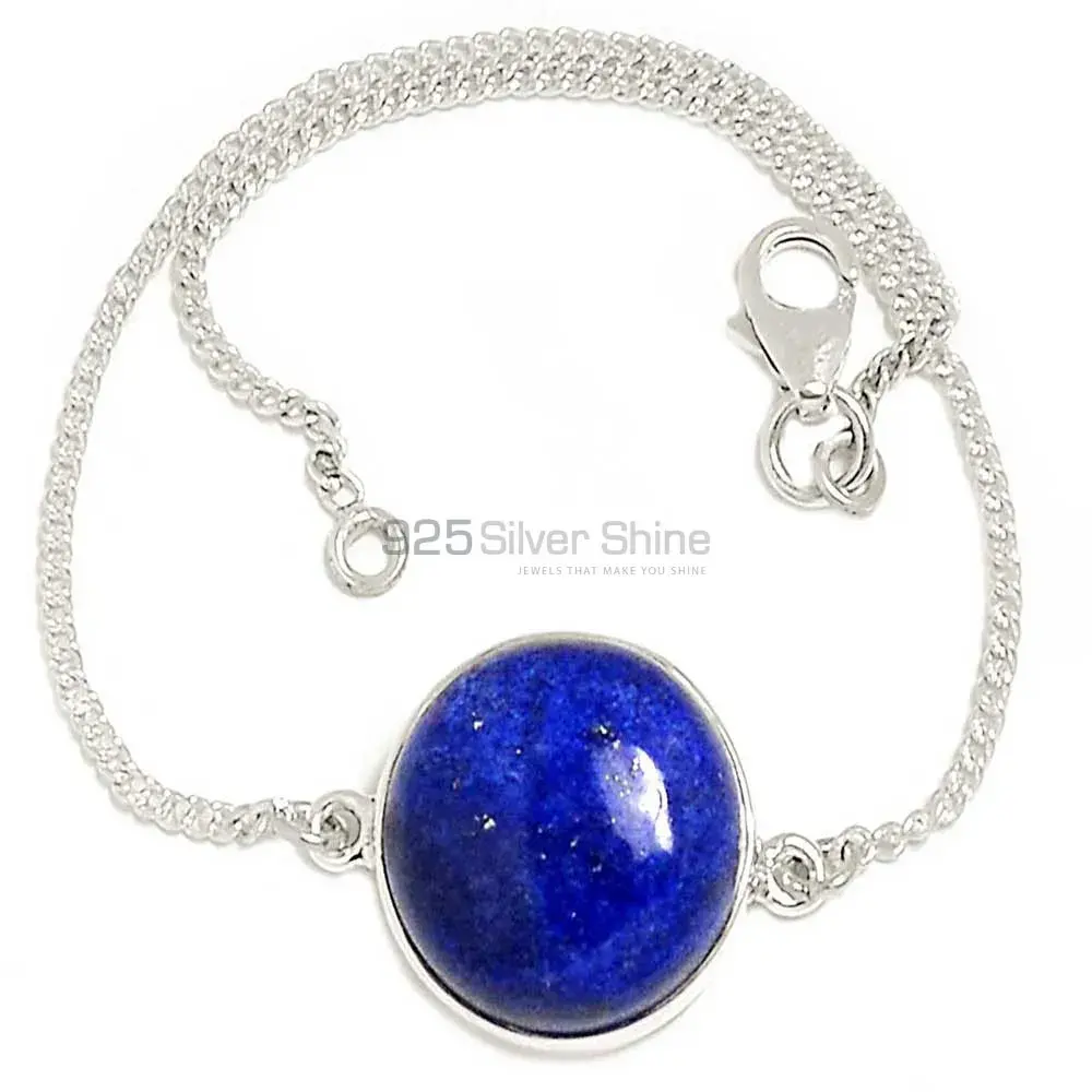 Lapis Gemstone Handmade Bracelets In 925 Sterling Silver Jewelry 925SB303-15