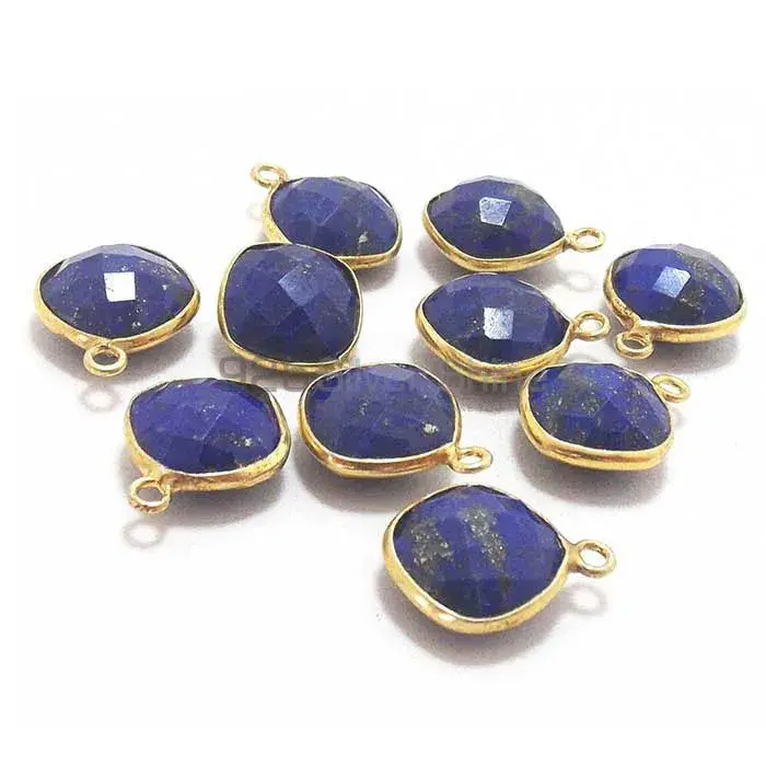 Lapis Lazuli Cushion Gemstone Single Bail Bezel Sterling Silver Gold Vermeil Gemstone Connector 925GC286_3