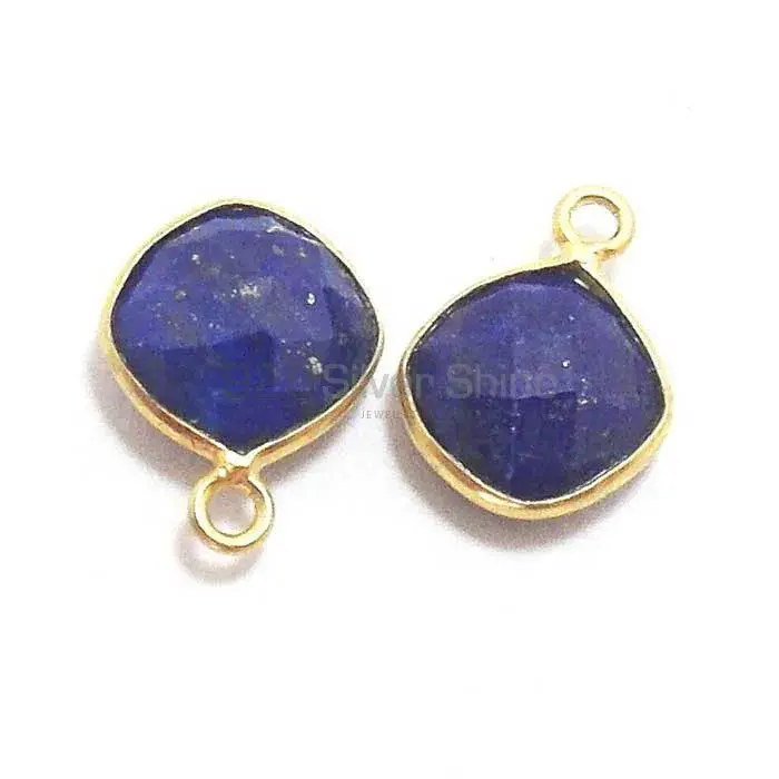 Lapis Lazuli Cushion Gemstone Single Bail Bezel Sterling Silver Gold Vermeil Gemstone Connector 925GC286_4