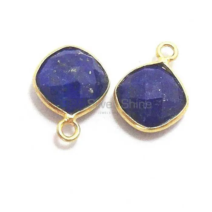 Lapis Lazuli Cushion Gemstone Single Bail Bezel Sterling Silver Gold Vermeil Gemstone Connector 925GC286_5