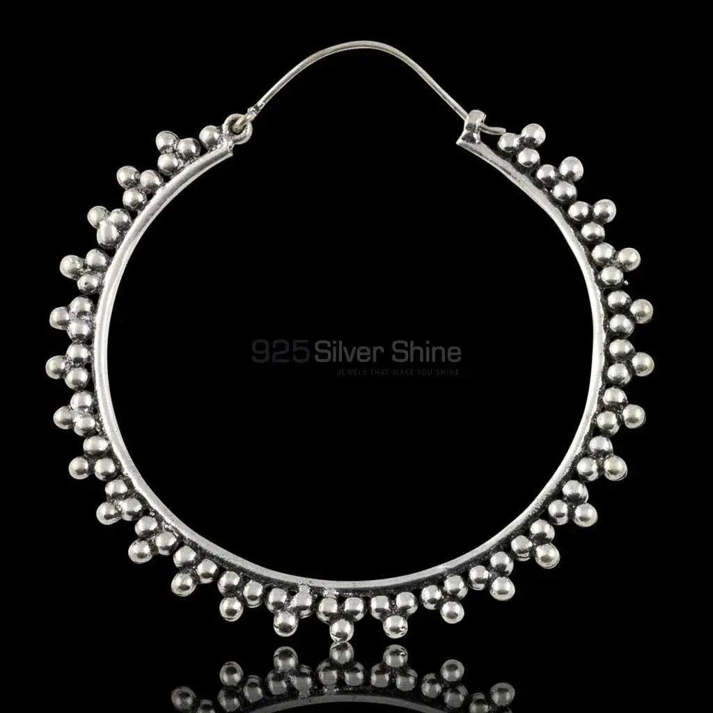 Large Sun Rays Mandala Earring In Fine Silver 925ME104
