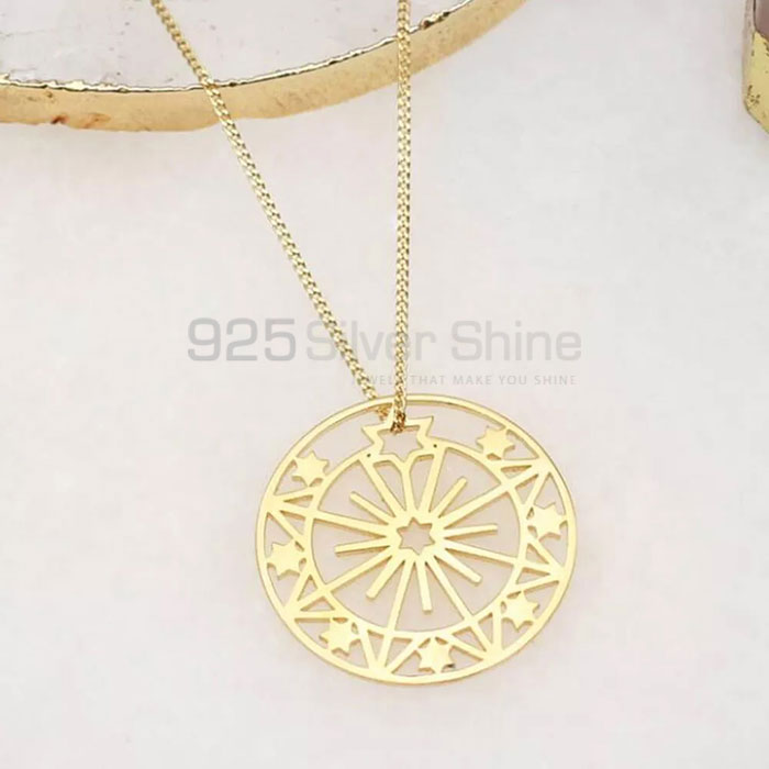 Large Sun Rice And Star Design Necklace In 925 Silver STMN516_0