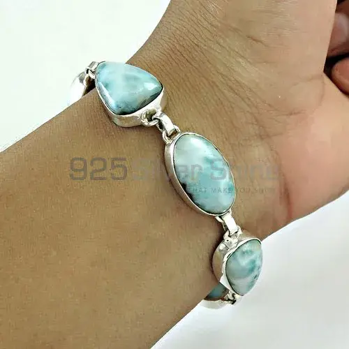 Larimar Gemstone Bracelets Suppliers In 925 Fine Silver Jewelry 925SB425_0