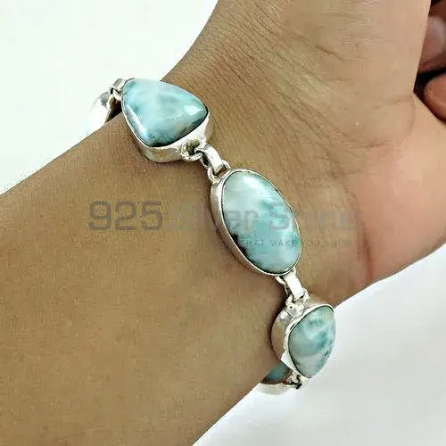Larimar Gemstone Bracelets In 925 Fine Silver Jewelry 925SB425_0