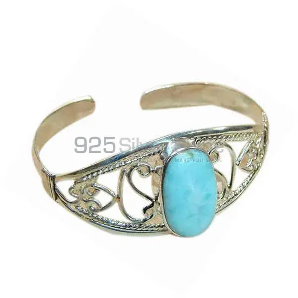 Larimar Gemstone Handmade Bracelet In Sterling Silver Jewelry 925SSB181_0