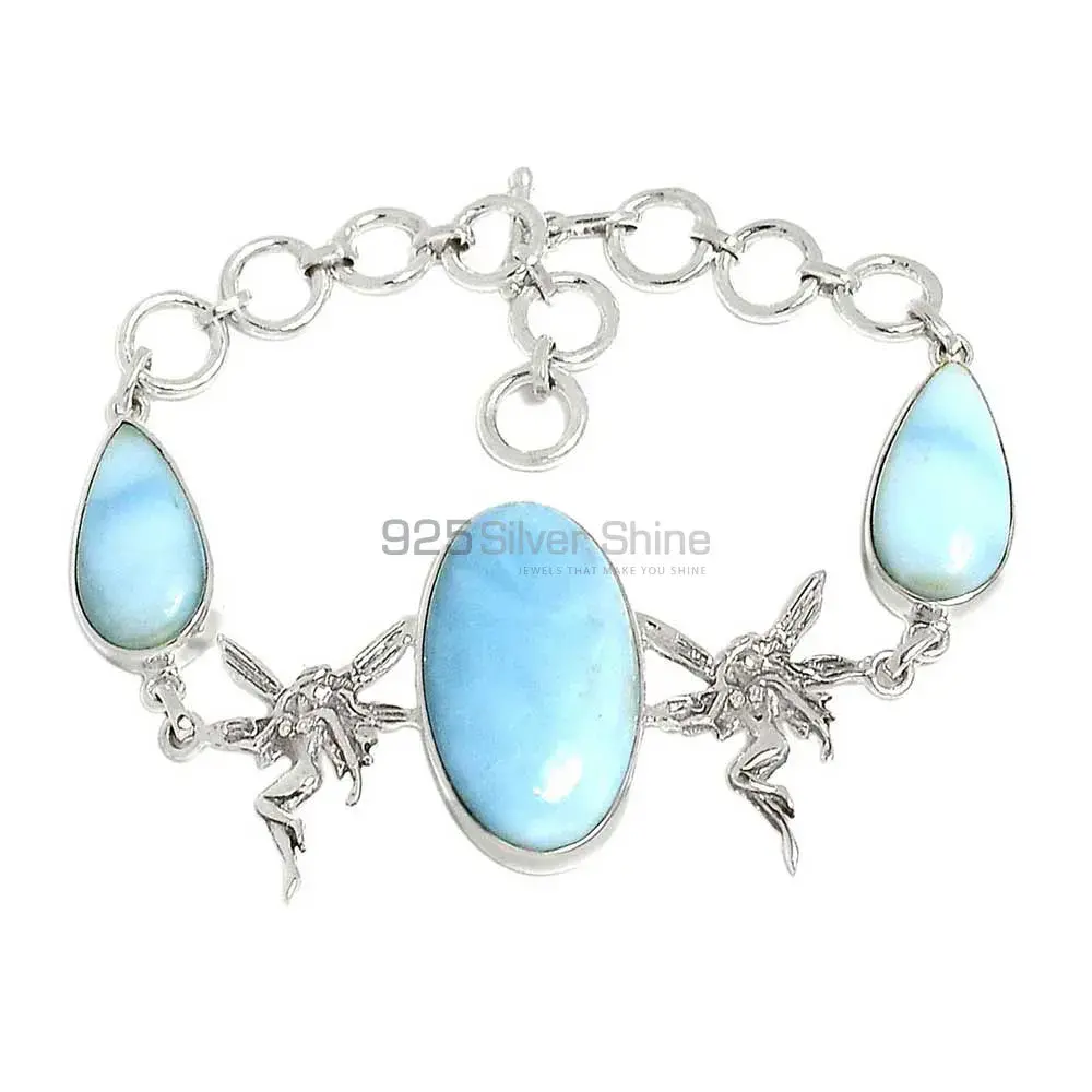 Larimar Wholesale Gemstone Bracelets Exporters In 925 Solid Silver Jewelry 925SB299-7