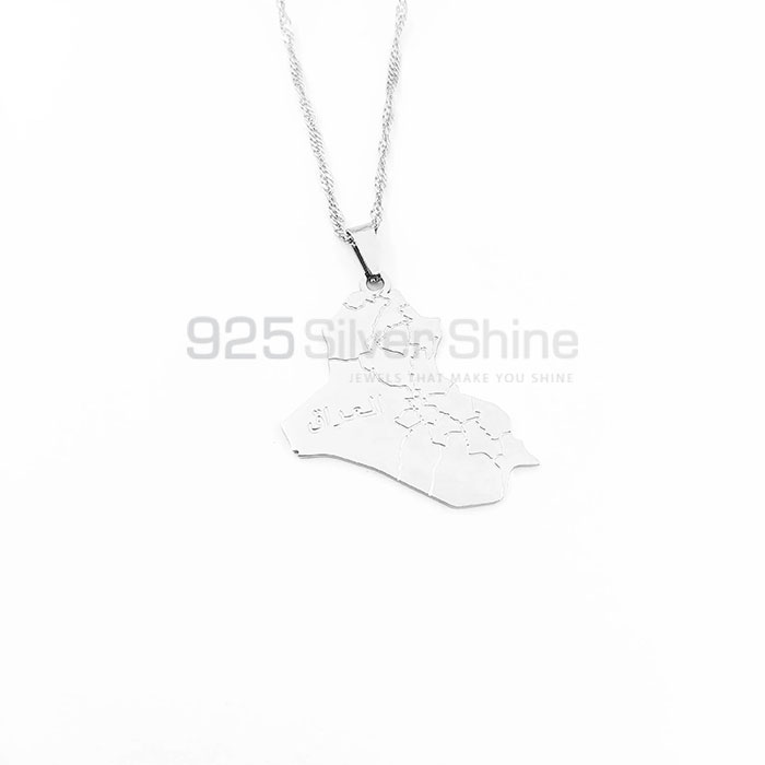 Gold Iraq Map Hip Hop Necklace MPMN368