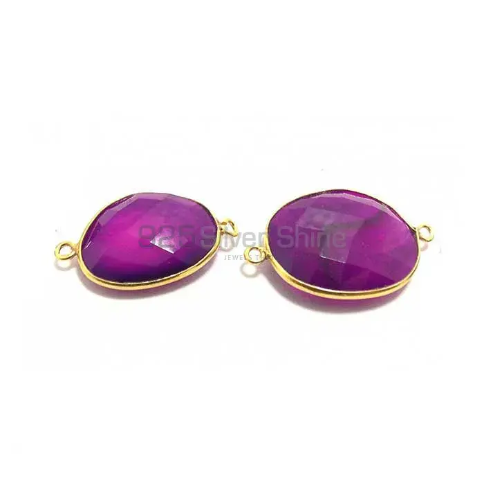 Lavender Oval Gemstone Double Bail Bezel Sterling Silver Gold Vermeil Gemstone Connector 925GC275_0