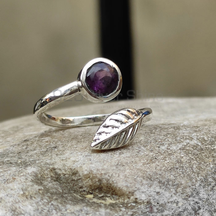 Leap Design Sterling Silver Amethyst Adjustable Rings SSR31