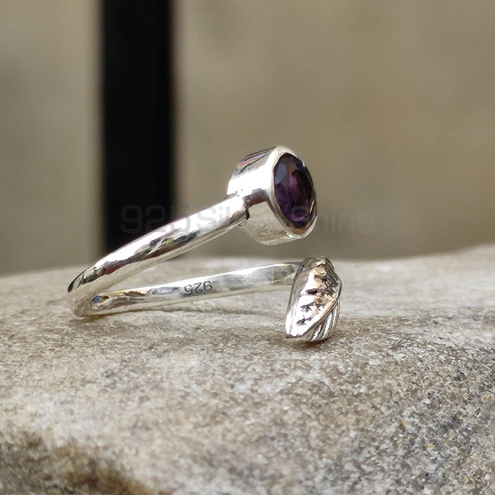 Leap Design Sterling Silver Amethyst Adjustable Rings SSR31_1