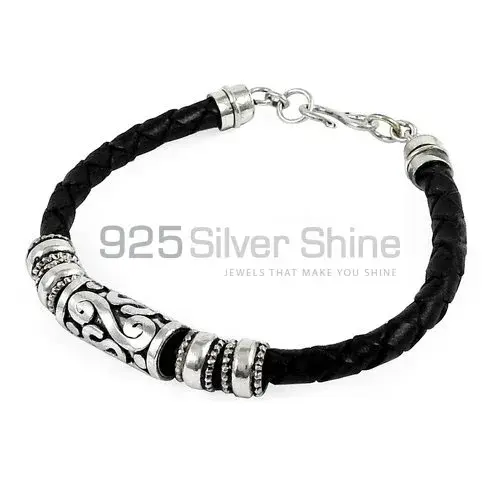 Leather Bracelets In 925 Solid Silver Jewelry 925SB317