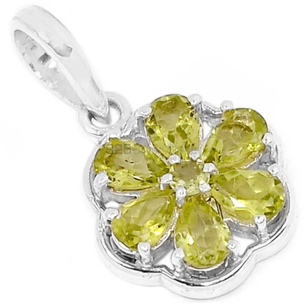 Lemon Quartz Gemstone Top Quality Pendants In Solid Sterling Silver Jewelry 925SP294-2