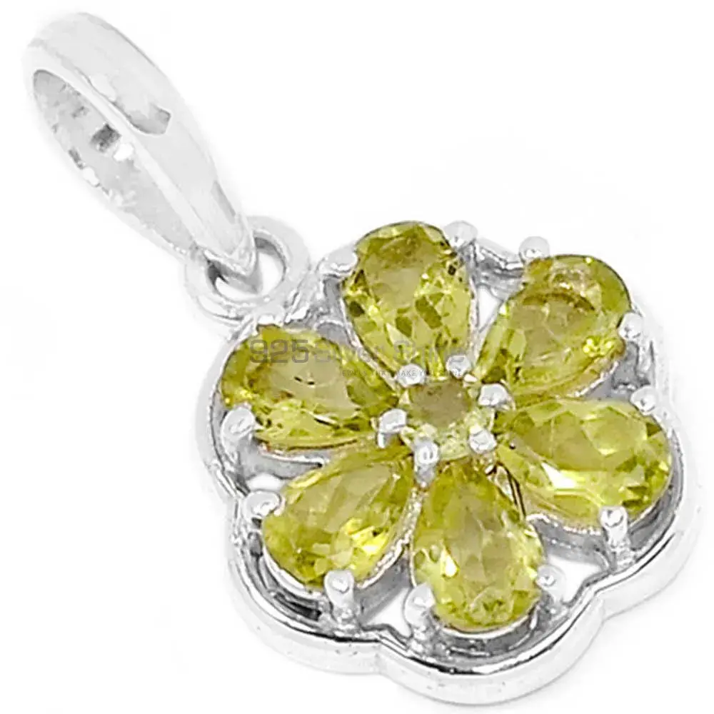 Lemon Quartz Gemstone Pendants In Solid Sterling Silver Jewelry 925SP294-2