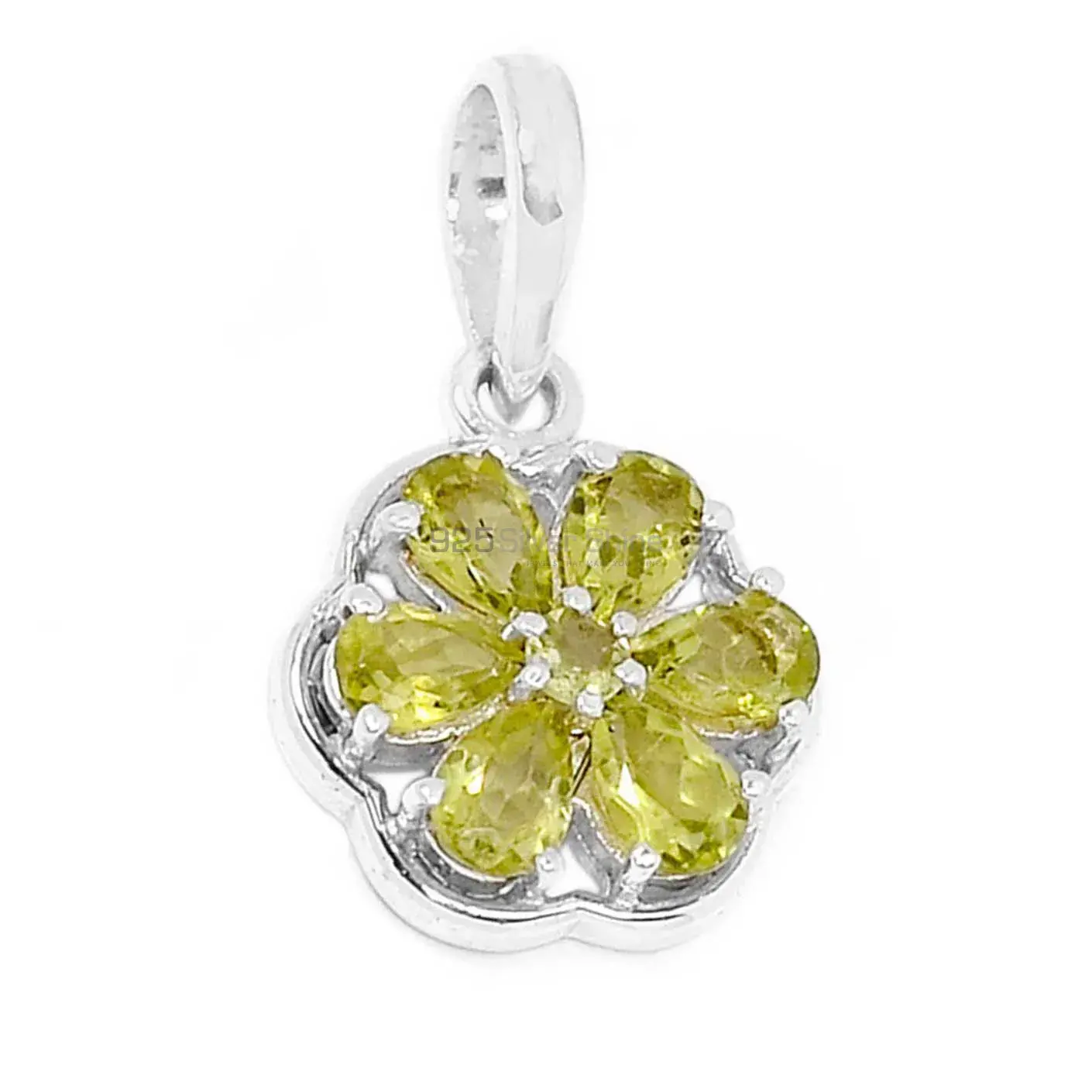 Lemon Quartz Gemstone Top Quality Pendants In Solid Sterling Silver Jewelry 925SP294-2_1