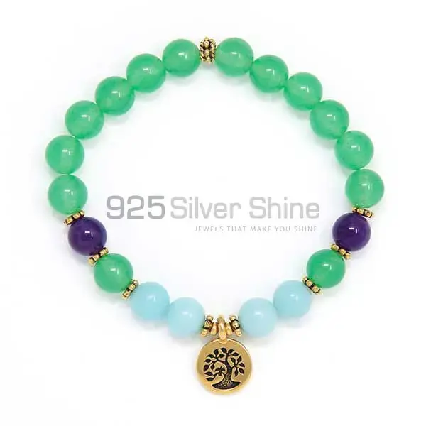 Life Of Tree Charm Bracelets With Multi Gemstone Jewelry 925BB259