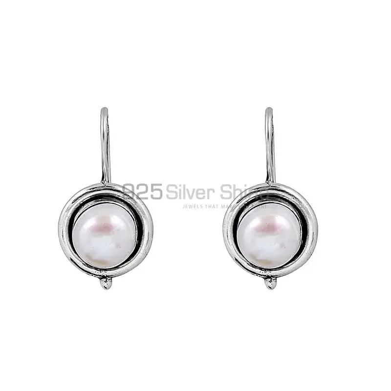 Light Weight 925 Sterling Silver Earring In Pearl Gemstone Jewelry 925SE119