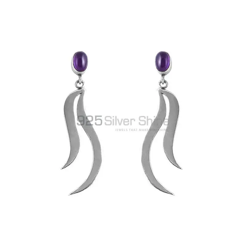 Light Weight Amethyst Gemstone Earring In Sterling Silver Jewelry 925SE01