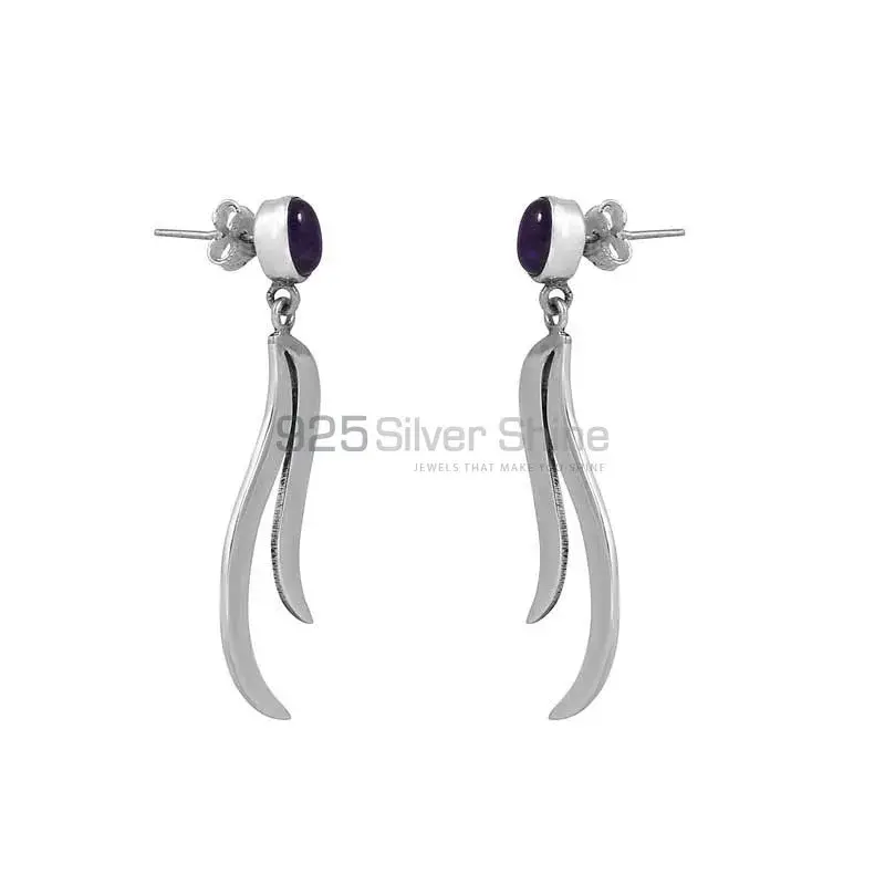 Amethyst Gemstone Earring In Sterling Silver Jewelry 925SE01_0
